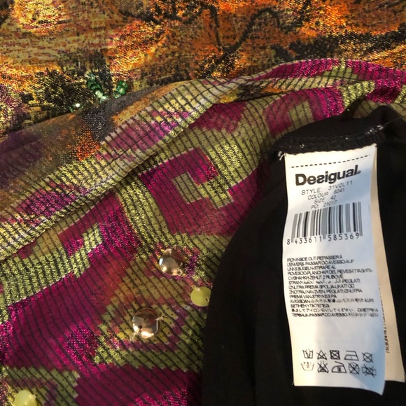 Desigual Shimmering Dress EU 42 Delicate! Stunning! - Picture 11 of 15